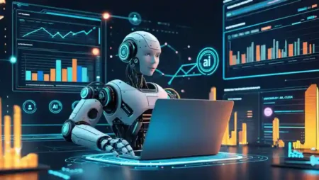 Futuristic dashboard showcasing Top 10 AI SEO tools for ranking faster in 2025