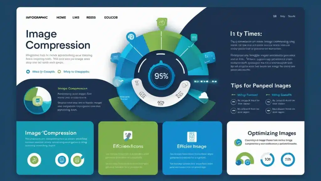 The Best #1 Image Compression Tools to Boost Website Speed Graphic illustrating a speedometer with compressed image icons, representing faster website speed through image compression tool.