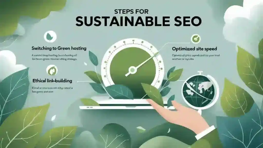 Sustainable and Green SEO: How to Eco-Proof Your Rankings in 2025 Infographic showing steps to implement Sustainable and Green SEO