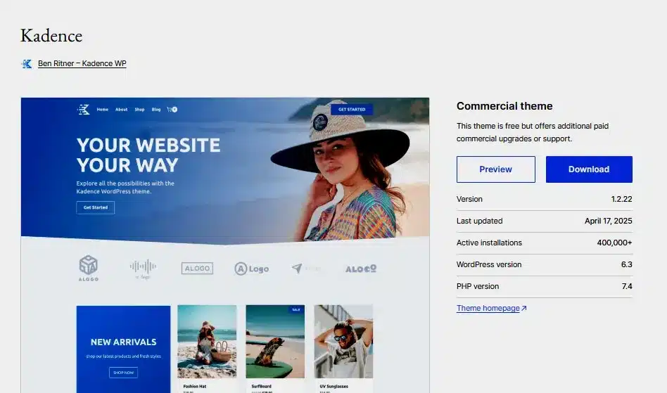 Kadence -SEO friendly and Blazing Fast WordPress Theme